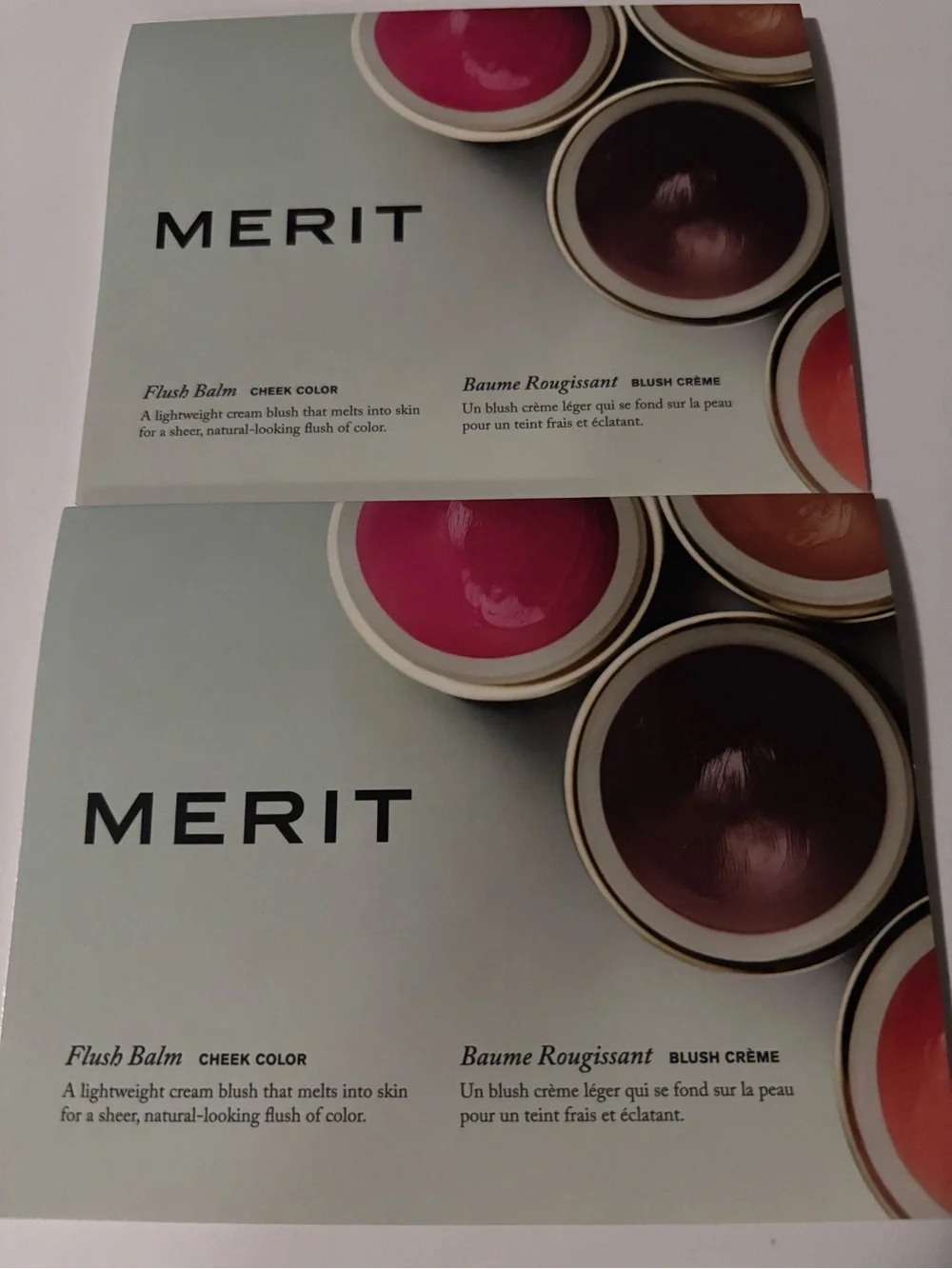NWT Merit Flush Balm Cheek Color samples set of 2